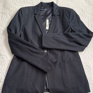 T Tahari Navy Blazer